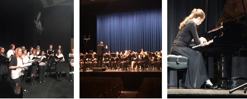Picture of GC Choir, AC/GC Wind Symphony, and Piano Student
